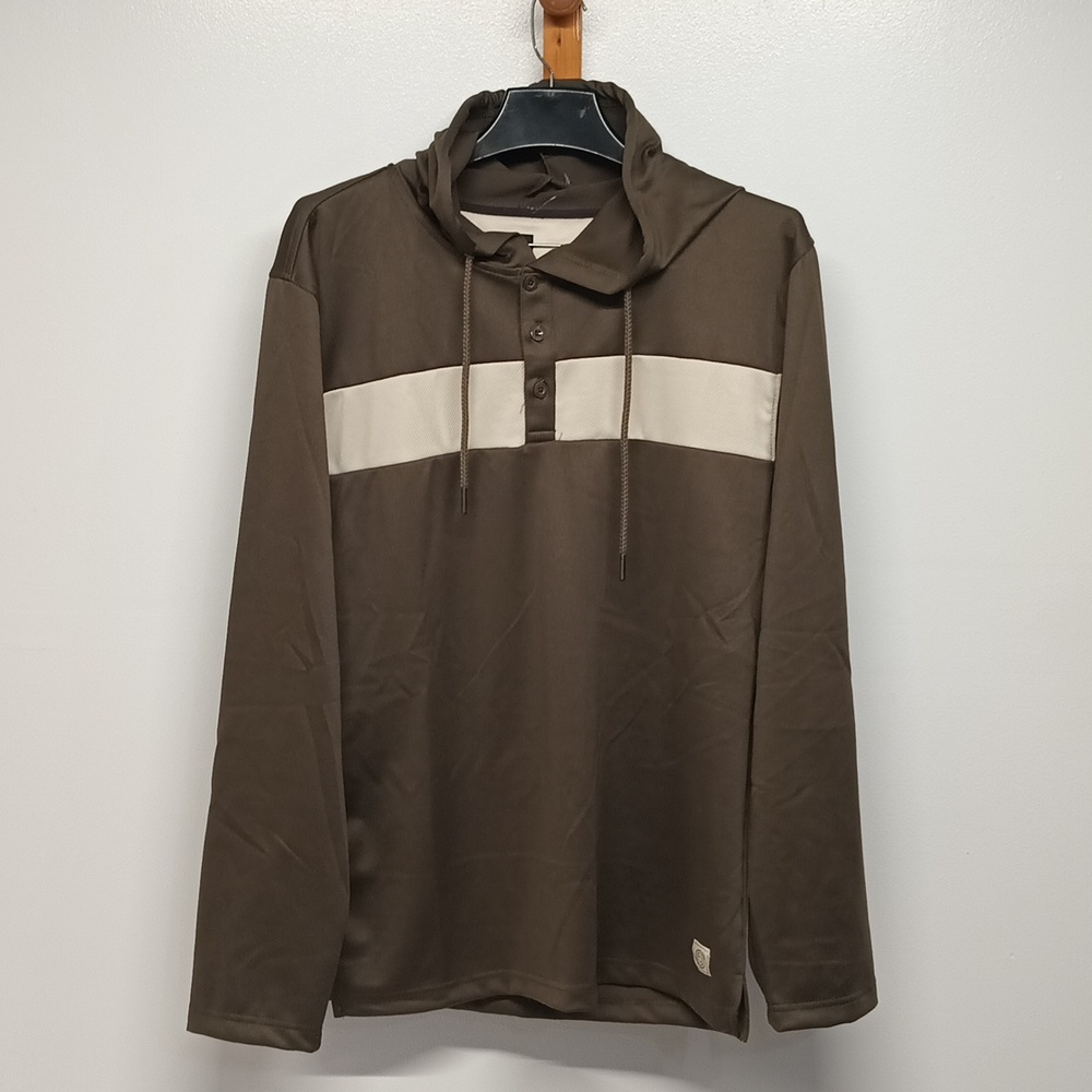 Hudson & Barrow Man’s long sleeve hoodie size large olive sweatshirt NWT